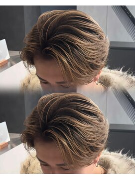 ステラ(STELLA) メンズ/バレイヤージュ/センターパート/ブリーチ＆ダブルカラー