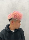 MEN’S HAIR/パイルツイスト/ピンクハイライト/眉毛カット