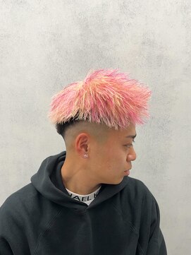 ルースト 西院店(ROOST) MEN’S HAIR/パイルツイスト/ピンクハイライト/眉毛カット
