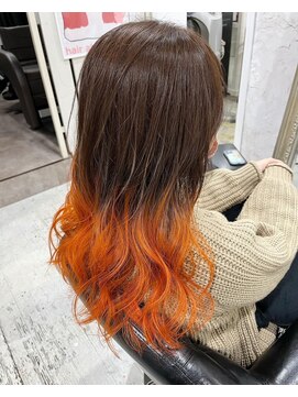 ヘアー アトリエ エゴン(hair atelier EGON) オレンジ裾カラー