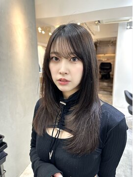 ヴィオットバイサロン(Viot by Salon) 前髪あり韓国美髪エアリーロングピンクブラウン切りっぱなしボブ