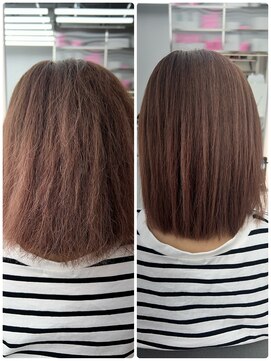 ビューブルー 亀戸錦糸町(VIEW BLUE) 美髪シアーカラーピンクブラウンショートカット切りっぱなしボブ