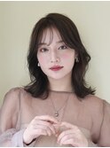 大人ボブ顔周りレイヤーミディアム 韓国レイヤーくびれヘア 銀座