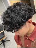波巻きパーマメンズパーマメンズヘアツーブロックツイストパーマ