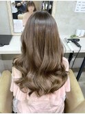 顔周りレイヤー／ショコラブラウン／髪質改善