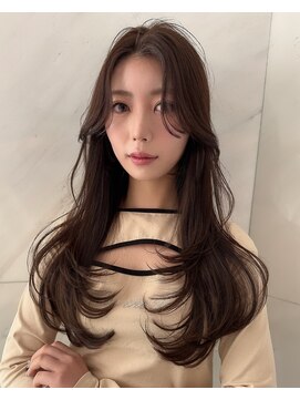 サイン 渋谷(SIGN) 韓国ヘアーハッシュカットレイヤーカットグレージュブリーチ無し