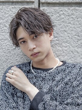 シティ(CITY) フェザーパーマブルーブラックサーフカールスパイキーショート