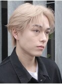 渋谷メンズブリーチカラーハイトーンセンターパート30代40代