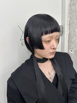 オーン 渋谷(OOn) 黒髪パツっとボブ