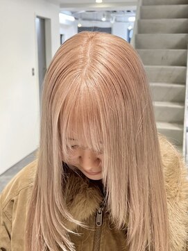 ラック 表参道(LUCK) リタッチブリーチ/艶ハイトーン/ミルクティーベージュ