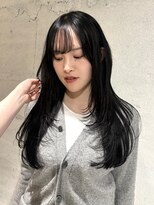 ヨーク(YOKE)&nbsp;【YOKE】ブルーブラックレイヤーロングハッシュカット顔周り前髪