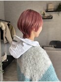 ピンクカラー×ショートウルフ