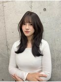 グレージュ×ハッシュカット