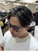 50代40代白髪ぼかしシルバーメッシュバレイヤージュ