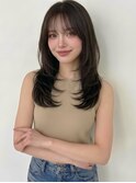 くびれロングレイヤー韓国風ロング大人韓国ヘアワンホンロング