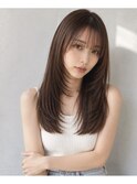 顔周りレイヤーカット_調布韓国ハッシュカット前髪カットウルフ
