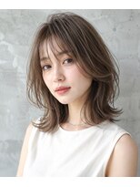 ヘアーズ ベリー 住道店(hairs BERRY)&nbsp;夏の抜け感ミディアムレイヤーミルクブラウン30代40代50代