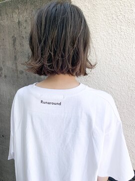 マイ ヘア デザイン 岡崎(MY hair design) 切りっぱなしゆるふわボブ×透明感ハイライト20代30代40代