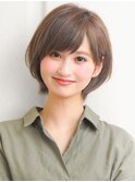 大人可愛い20代30代40代小顔ウルフレイヤーボブ丸みショートボブ