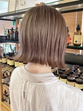 オーガニックマインド 坂戸 鶴ヶ島(organic+mind) 20代30代大人可愛い艶感ミルクティーベージュケアブリーチ