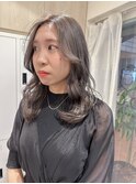 ブリーチあり透明感グレージュ