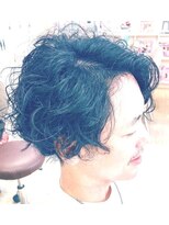 ヘアーアンドメイク マニス(hair&make manis) メンズカット カジュアル無造作スパイラルパーマ 黒髪暗髪