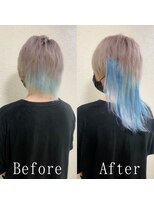 あるじゃんすー 名古屋店&nbsp;シルバー×ブルー#シールエクステ#デザインカラー#ウルフ#名古屋