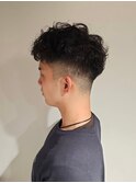 【and.S 銀座】スーツ短髪ツーブロック束感モテる黒髪パーマ流行