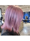 ボブ/ピンクベージュ/ピンクカラー/ピンクパープル
