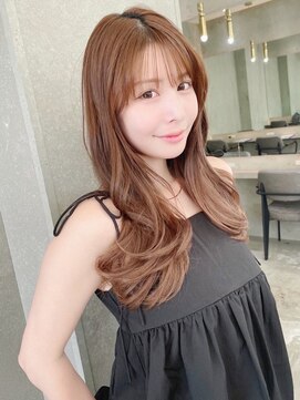 ロンド リリー 銀座(Lond Lily) 顔周りレイヤーカット×オリーブベージュ黒髪/前髪[銀座]