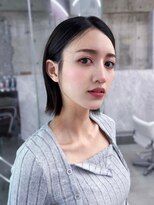 フィヴェント(Fivent)&nbsp;黒髪カタログ/ネビージュ/韓顔周りカット/小顔に見せるヘア