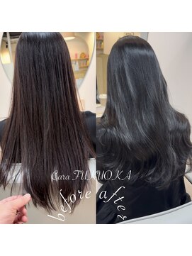 カラ フクオカ(Cara FUKUOKA) アッシュグレージュ《★髪質改善うる艶水素カラー＋カット★》