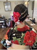 卒業式サイド編み下ろしヘアー