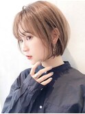 say.ボブミニボブ切りっぱなしショートショートボブハイライト