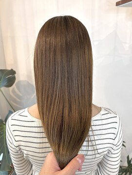 オリーブベージュ 赤み消しカラー アッシュベージュブリーチなし