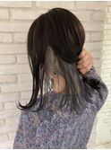 学生さん必見!大人気*インナーカラーグレー*切りっぱなし