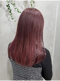 レッドカラー　ワインレッド　赤髪　韓国ヘア　グラデーション