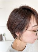 耳掛けショート×眼鏡