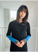 ウルフ小松菜奈ロングレイヤーイルミナカラーストレート髪質改善