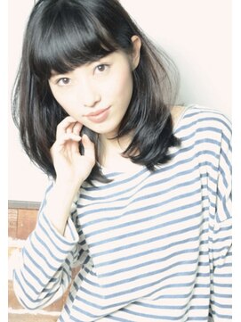 クレドガーデン 柏(CRED GARDEN) 大人巻き×黒髪アンニュイ×ローレイヤー厚め前髪カット/柏