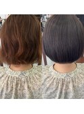 地毛風ストレートで毎朝楽なミニボブ