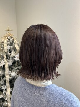 スレッド(SRED) スモーキーラベンダー ダブルカラー ハイライトカラ 外ハネボブ