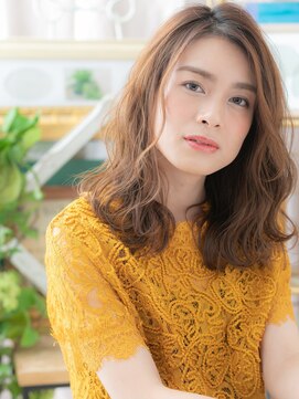 カバーヘア ブリス 志木南口駅前店(COVER HAIR bliss) 暖色系カラーニュアンスパーマ小顔ミディアムh3志木20代30代40代