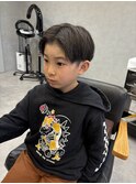 キッズカットセンターパートツーブロックマッシュ