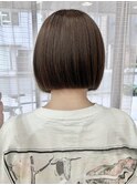 【Look at】20代30代40代ミニボブナチュラルボブマロンベージュ