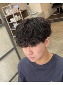 大分シャドウパーママッシュ刈り上げレイヤーショート無造作