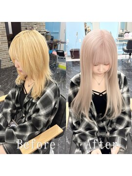 あるじゃんすー 梅田店 ホワイトベージュ#シールエクステ#ダブルカラー#艶髪#韓国#梅田