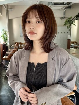 ガーランドギンザ(Garland Ginza) レイヤーボブ　ウルフボブ　ミルクティーブラウン