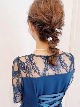 ヘアーアイスカルテット(HAIR ICI QUARTET) ヘアセット　結婚式ヘアセット　編みおろし