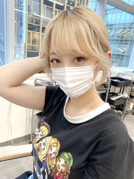 ミョンシル 【myonsil 山田】2wayバング/顔周りカット/ミルクブロンド